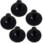 Finger Ten Golf Rubber Tee Driving Range Value 5 Pack All 1.5'' For Indoor Outdoor Practice Mat, Tee Adaptor Black Tee Holder Se