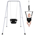 2 in 1 Baby Jumper with Swing - Indoor and Outdoor Use, Toddler Swing with Foldable Stand (Blue)