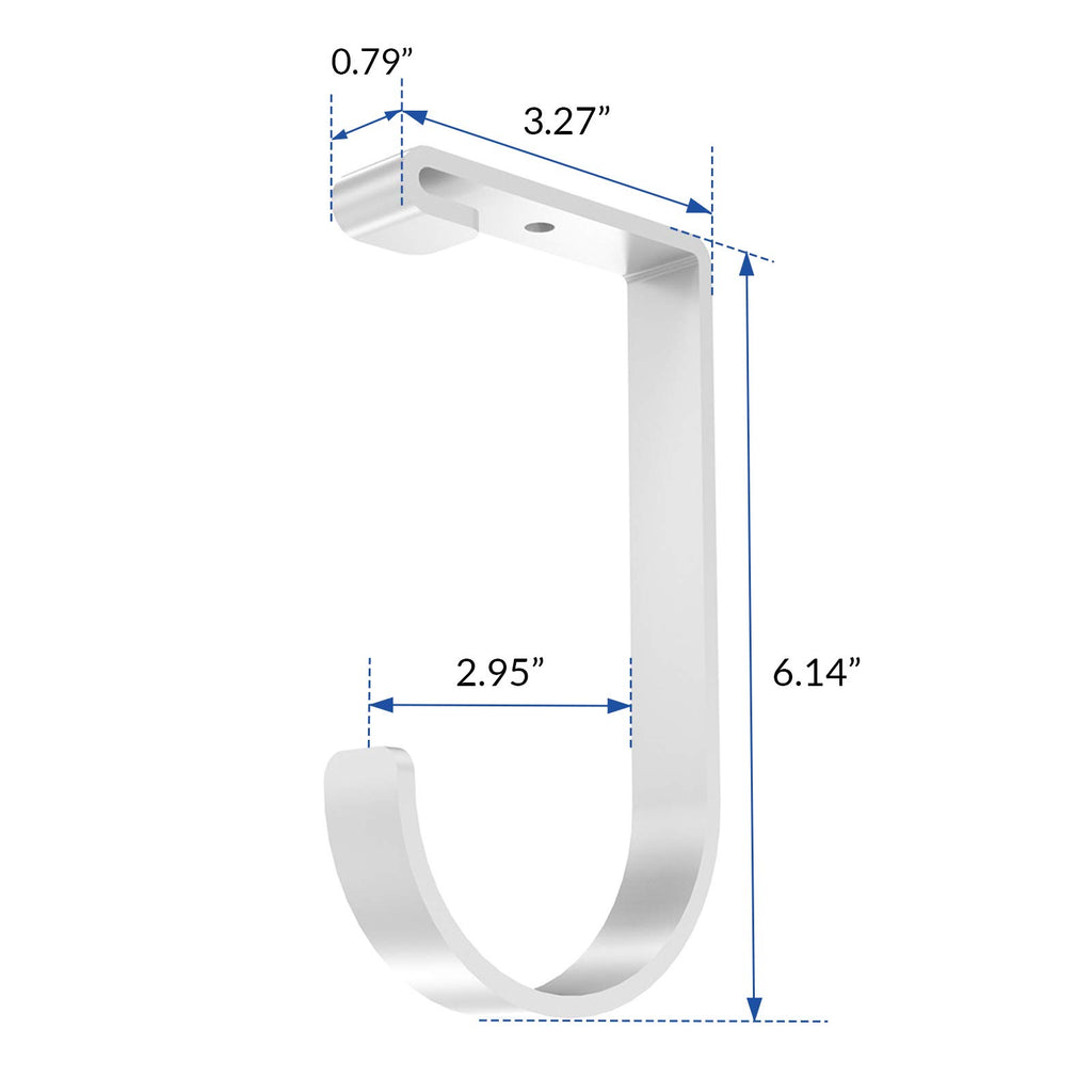 Fleximounts 4-Pack Add-On Storage Flat Hook Accessory For Garage Ceiling Storage Rack And Wall Shelving, White
