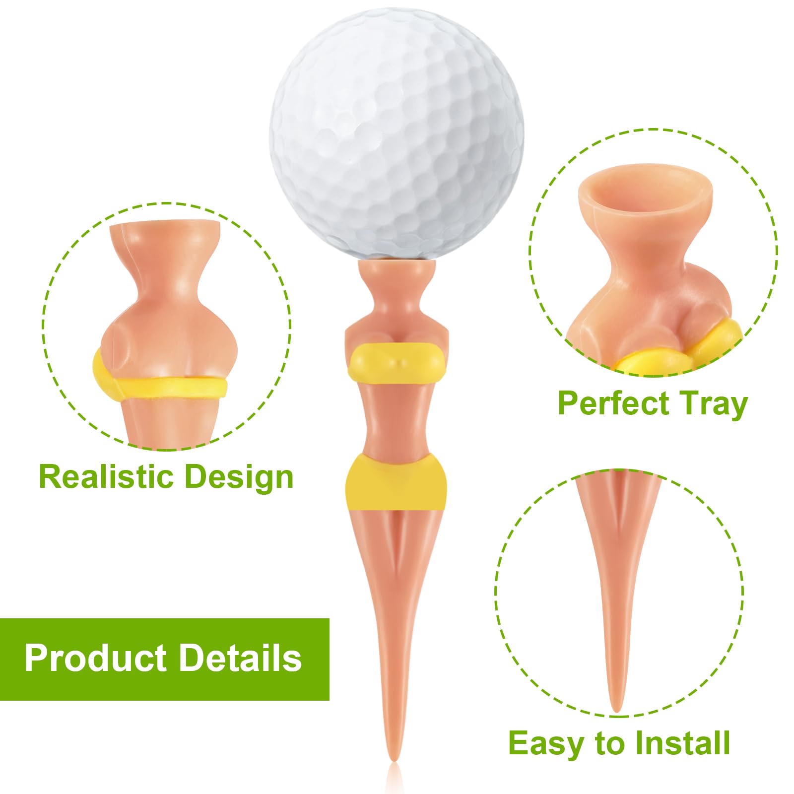 15 Pieces Funny Golf Tees Lady Girl Golf Tees, 76 Mm/ 3 Inch Plastic Pin Up Golf Tees, Home Women Golf Tees For Golf Training Ac