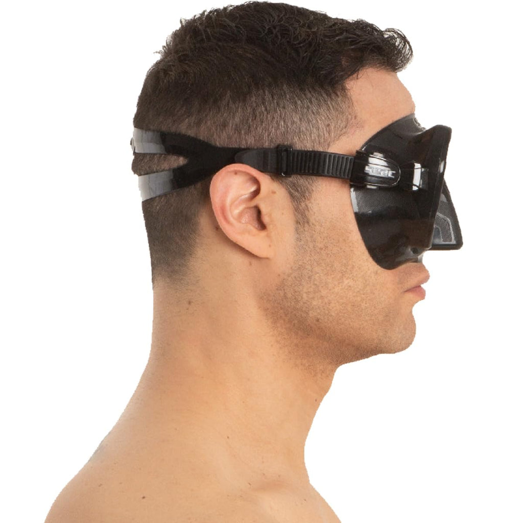 Seac Ajna, Frameless Scuba Diving Mask With Wide View, 100% Silicone Skirt,Black