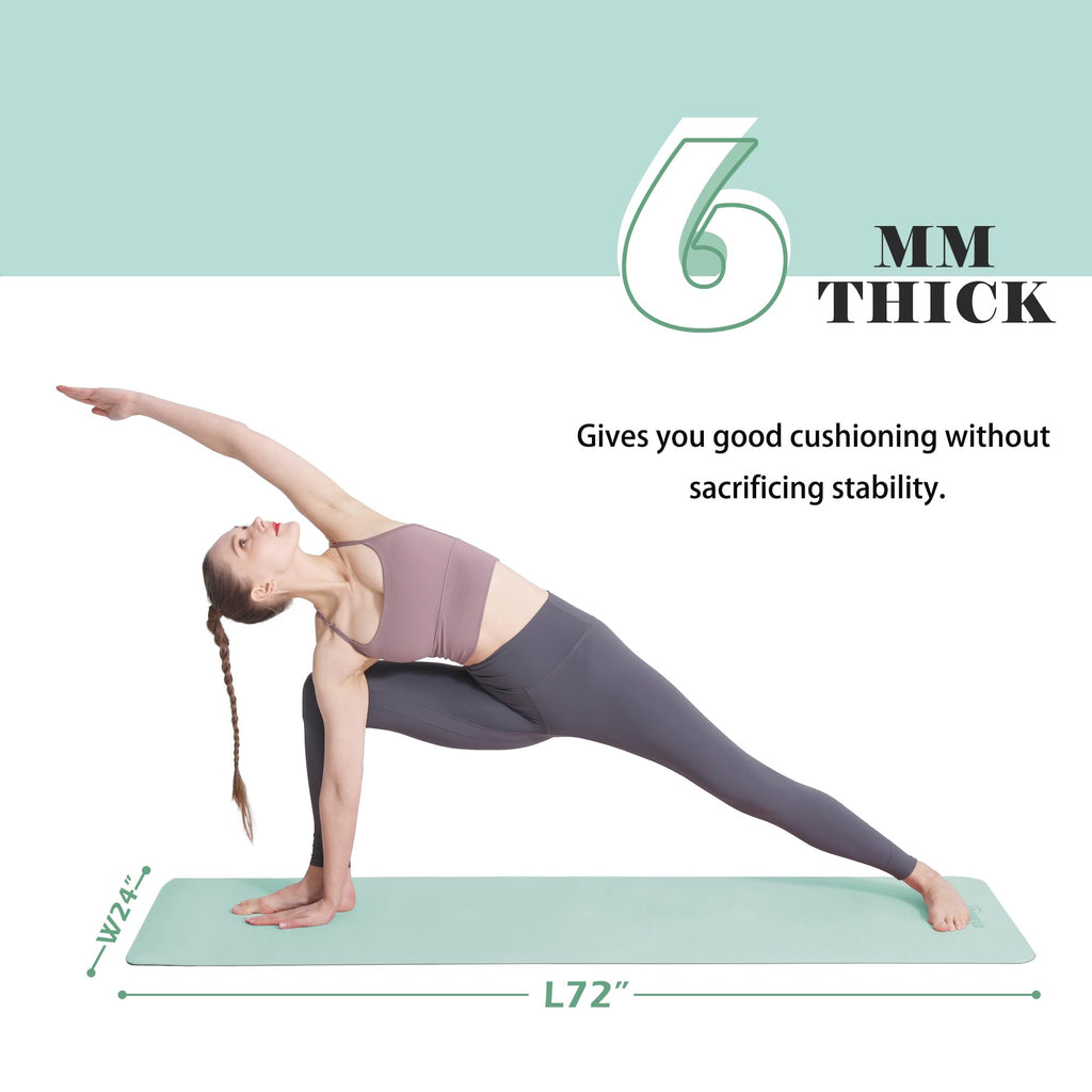 Yoga Mat Non Slip, Pilates Fitness Mats, Eco Friendly, Anti-Tear 1/4 Thick Yoga Mats for Women, Exercise Mats for Home Workout w
