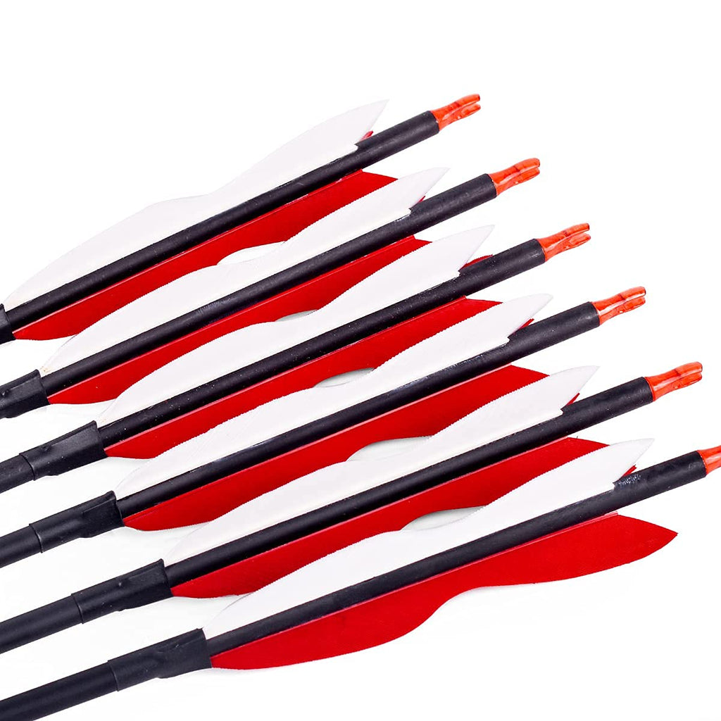 30Inch Carbon Arrow Archery Hunting/Targeting Practice Arrows With 5 Turkey Feathers For Compound Recurve Longbow 12Pack