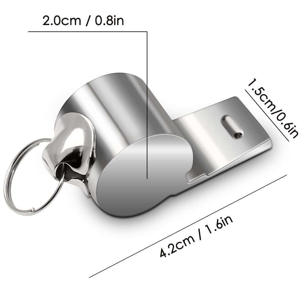 Finegood 5 Packs Stainless Steel Whistle, Loud Metal Whistle With Lanyard For Referees Coaches Lifeguards Survival Emergency Foo