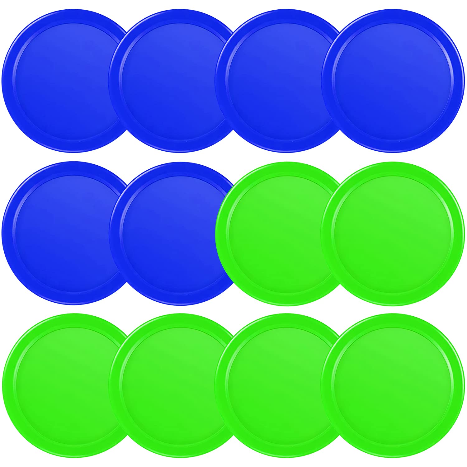 Coopay 12 Pieces Home Air Hockey Pucks 2.5 Inches Heavy Replacement Pucks for Game Tables Equipment Accessories, 12 Grams (Blue 