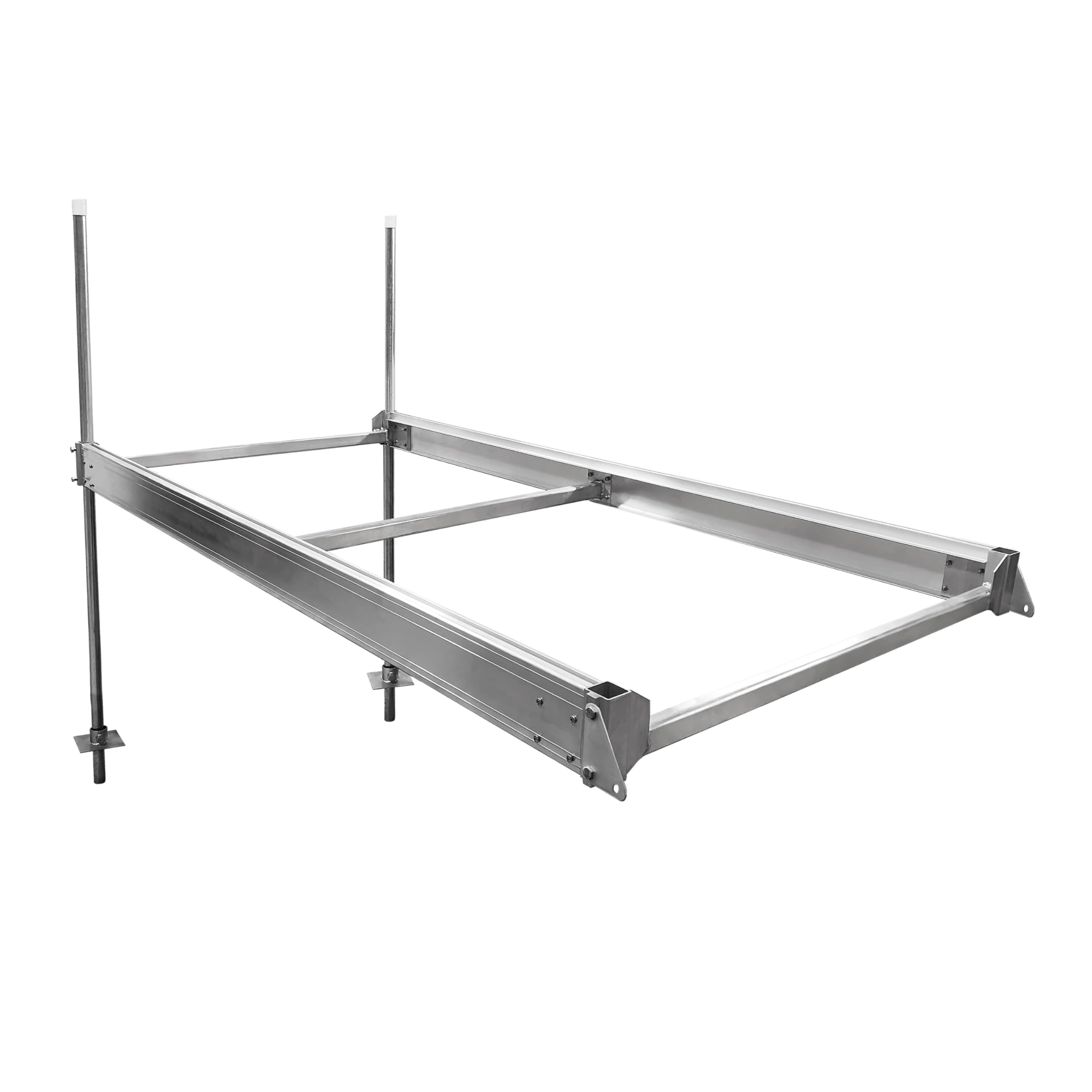 Multinautic 4 x 8 QP-427 Heavy-Duty Aluminum Stationary Dock Kit with Top Tracks, Expandable Modular Stationary Dock System wi