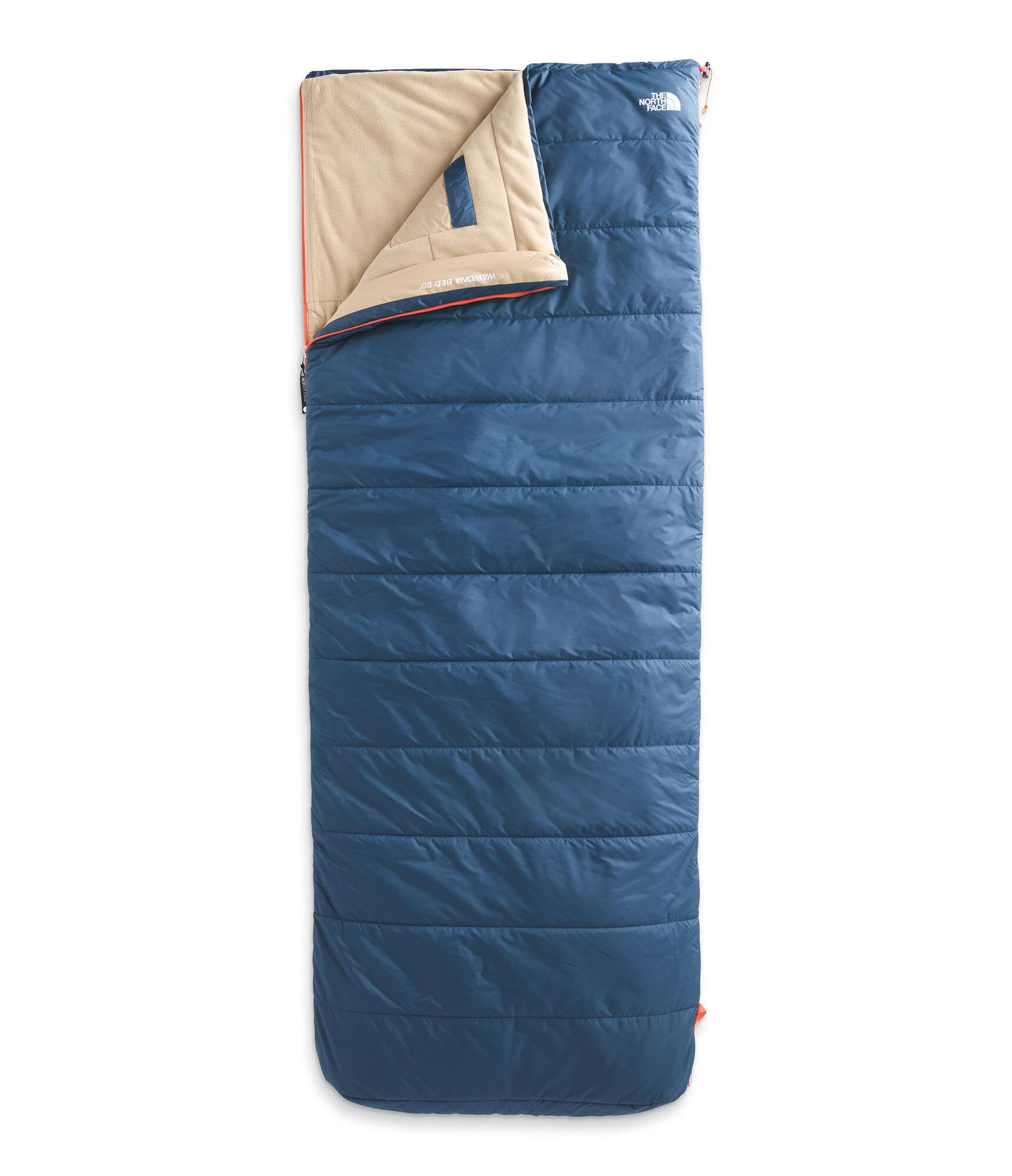 THE NORTH FACE Wawona Bed 20 Sleeping Bag - One Person 20F / -7C Insulated Camping Bag, Water Repellent, Shady Blue-NPF, Regular