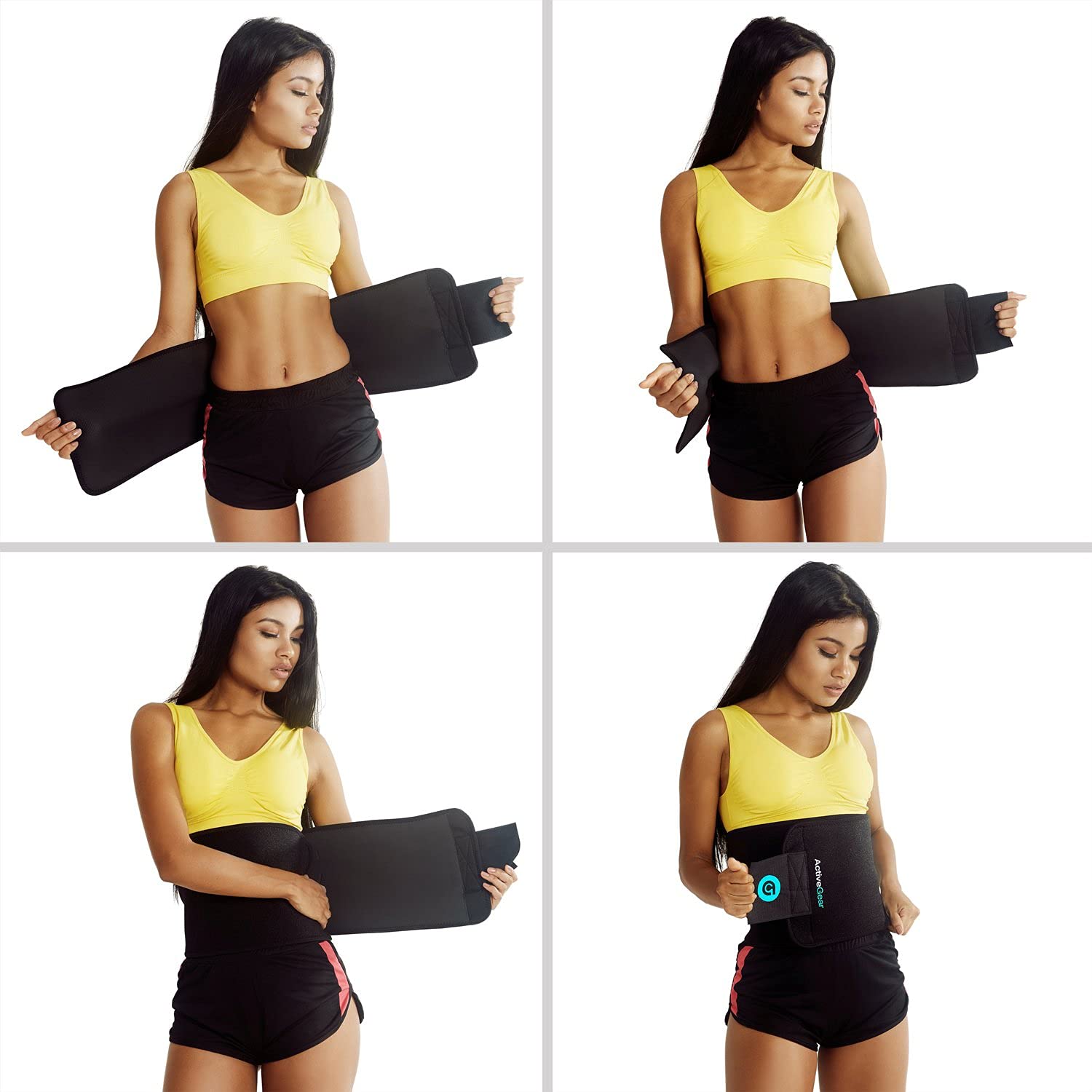 ActiveGear Waist Trimmer Belt for Stomach and Back Lumbar Support, Medium: 8 x 42 - Blue