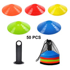 Anslyqa Soccer Cones (Set Of 50) Agility Training Disc Cone With Carry Bag And Holder For Football Basketball Sports Field Cone