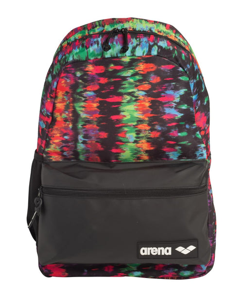 ARENA Team 30 Backpack Unisex Pool Bag for Men and Women, Gym Training Gear Equipment Bag for Swimmers, 30 Liters, Black Tie Dye