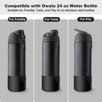Alwenid 2PCS Silicone Water Bottle Boot for Owala 24oz, Anti-Slip Protective Sleeve Bottom Bumper Protector for FreeSip, Twist,