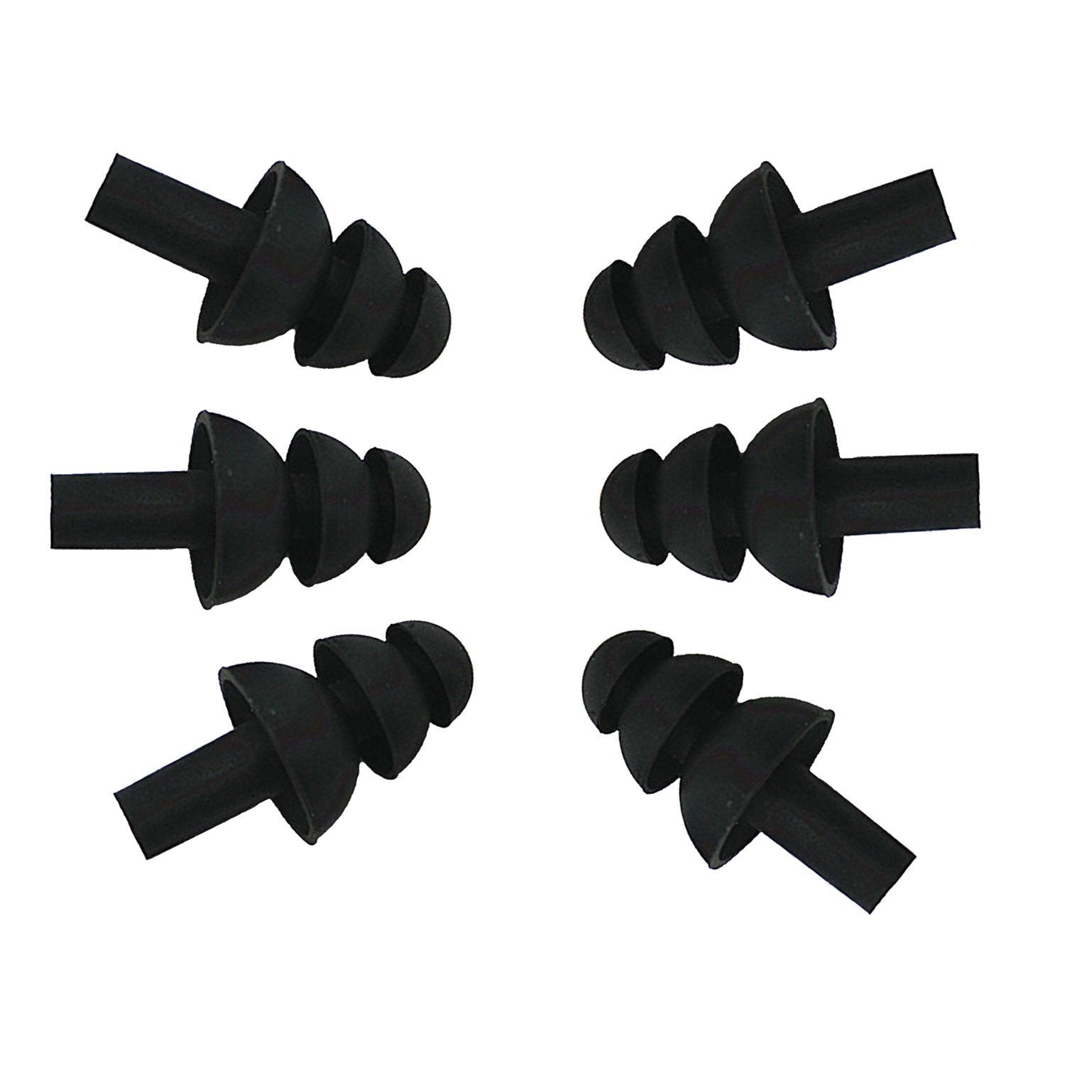 6Pairs Soft Silicone Earplus Swimmers Flexible Ear Plugs For Swimming Sleeping With Earplug Case (Black)