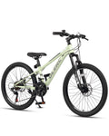Glerc 24 Inch Kids Bike, Kids Mountain Bike for Boys and Girls Ages 6-10, 21-Speed Skyline Bicycle with Front Suspension and Dis