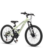 Glerc 24 Inch Kids Bike, Kids Mountain Bike for Boys and Girls Ages 6-10, 21-Speed Skyline Bicycle with Front Suspension and Dis