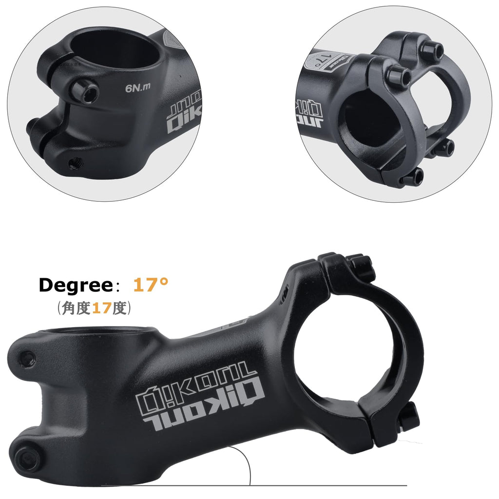 Yapjeb 31.8 Handlebar Stem Riser 17 Degree Bike Stem 70Mm 80Mm 90Mm Bicycle Stem Mtb Stem For Mountain Bike Road Bike Bmx Mtb(31