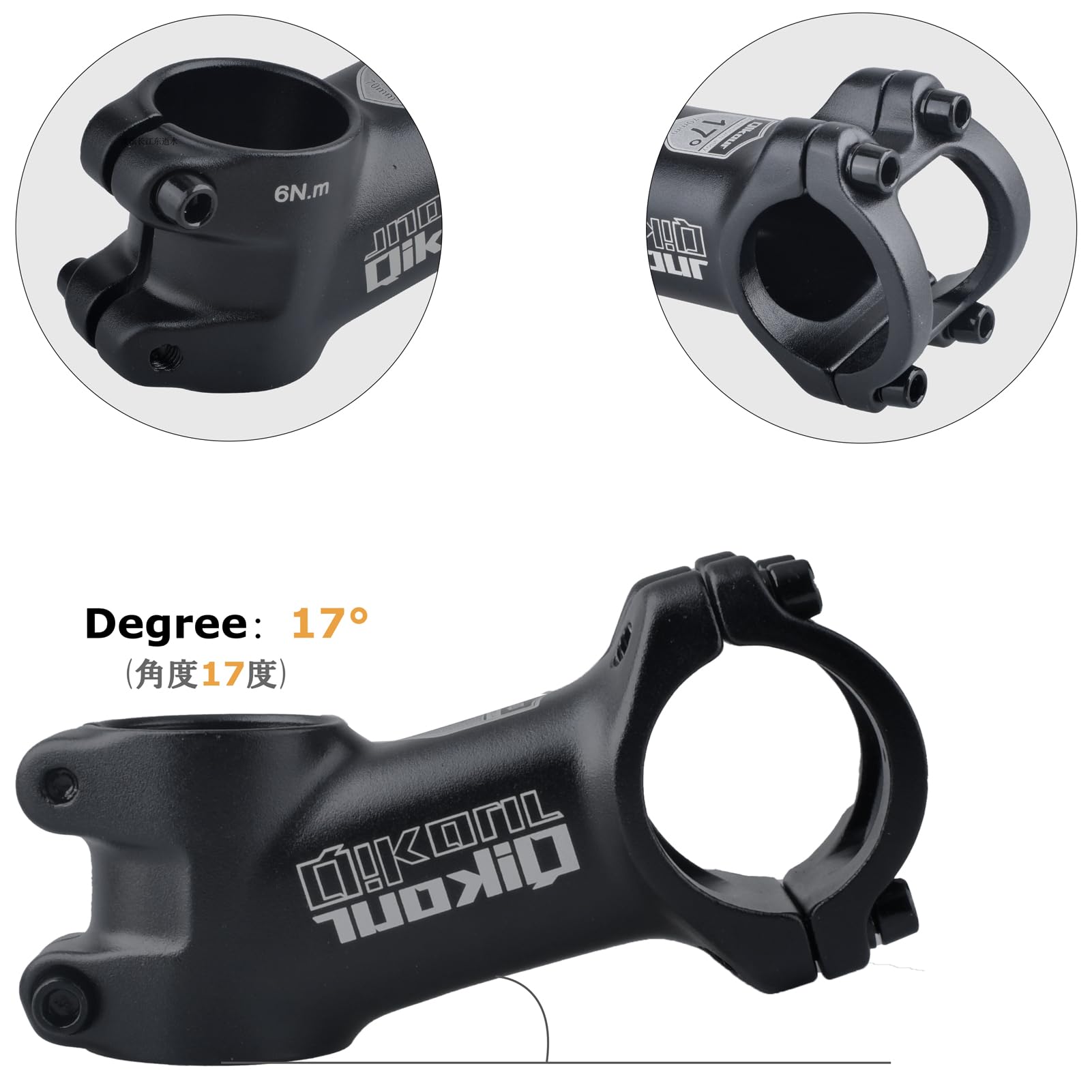Yapjeb 31.8 Handlebar Stem Riser 17 Degree Bike Stem 70Mm 80Mm 90Mm Bicycle Stem Mtb Stem For Mountain Bike Road Bike Bmx Mtb(31