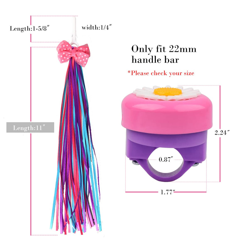 U-Lian Butterfly Kids Purple Streamers And Bike Bell For Girls