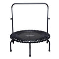 JumpSport 39 Fitness Trampoline and Handle Bar | Model 350i | Matte Black | Exercise Rebounder | 30 Adjustable Bungees | 275 lb 