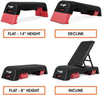 Yes4All Multifunctional Fitness Aerobic Step Platform/Aerobic Deck, Household Step Workout Bench For Home Gym (Red/Black)