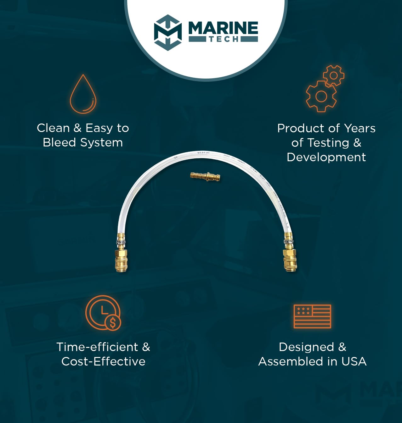 Marine Tech Tools Bleed Tube, Seastar Hydraulic Steering Bleed Kit, Fits Seastar Hydraulic Cylinders, Seastar Hydraulic Steering