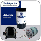 Appli Parts Motor Start Capacitor 200-240 Mfd (Microfarads) Uf 110-125 Vac Universal Fit For Electric Motor Applications 1-716 I