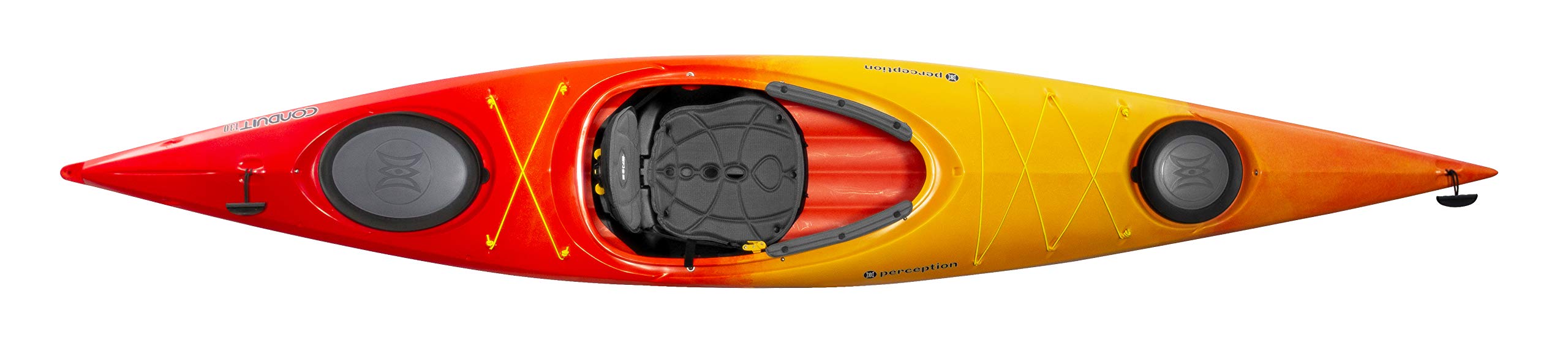 Perception Kayaks Conduit 13 | Sit Inside Kayak | Recreational Kayak with Front and Rear Storage | 13 | Sunset