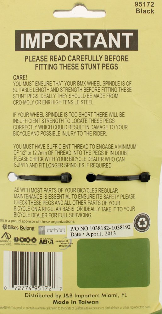 Black Ops Lead Foot Bmx Bicycle Pegs