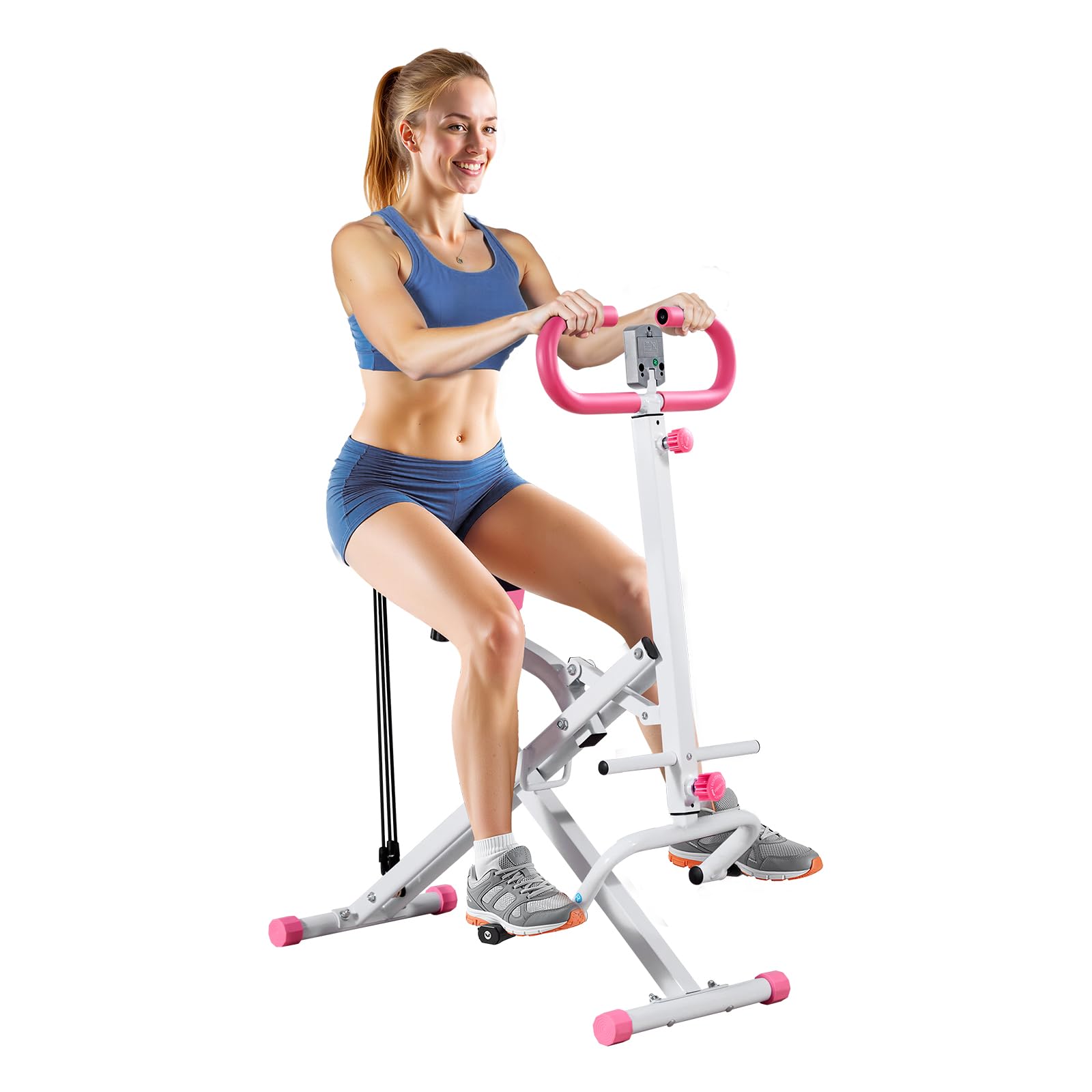 VEVOR Squat Machine, Deep Squat Rowing Machine for Home, Easy Setup & Foldable Exercise Equipment, Glute Trainer Machine with 3 
