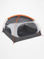 Marmot Halo 4 Person Tent, 4-Season Camping, 4-Poster Bed, Large Front Vestibule, Zip Open/Close Canopy, Pole Sleeve-Clip Combo,