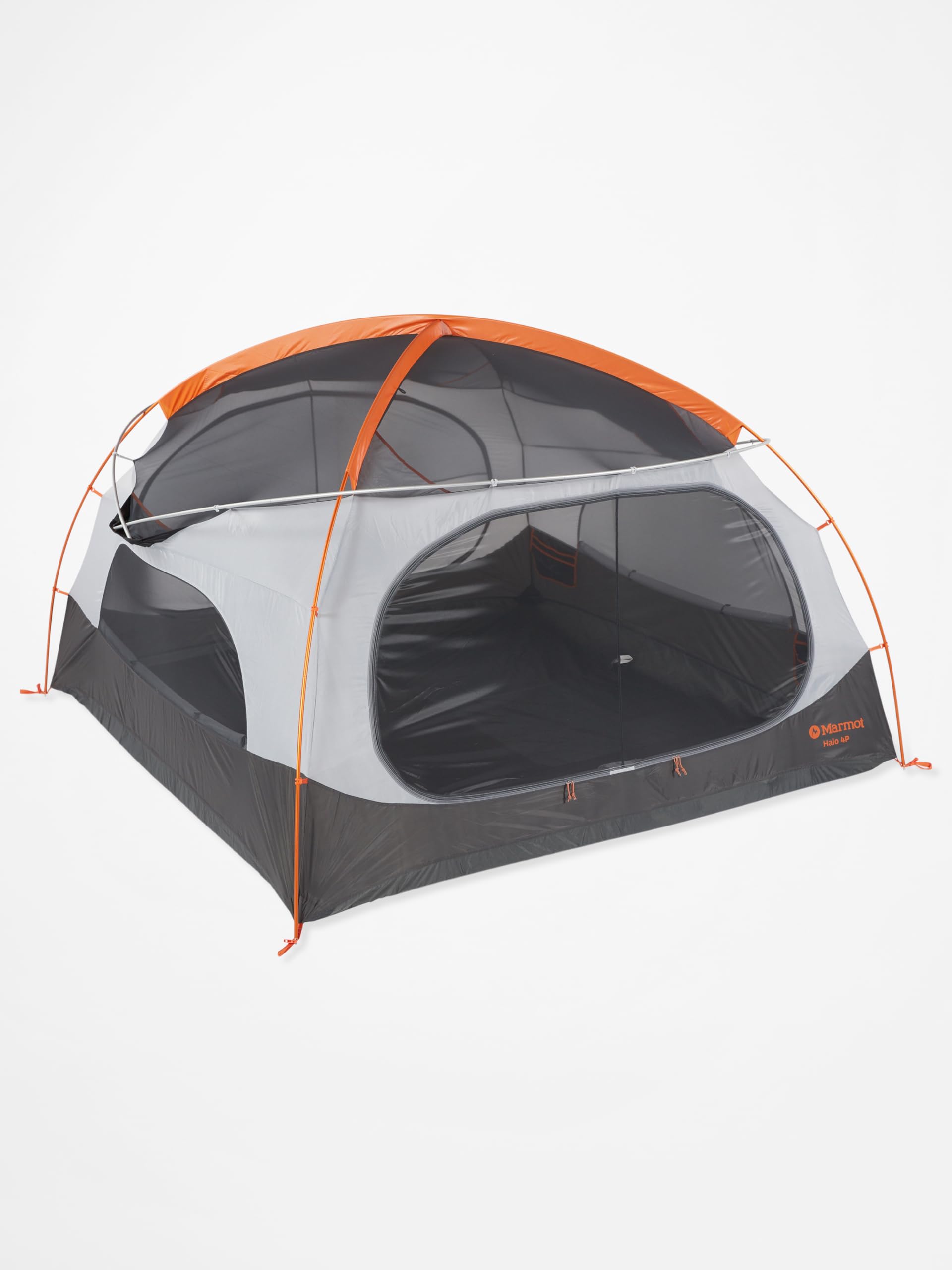 Marmot Halo 4 Person Tent, 4-Season Camping, 4-Poster Bed, Large Front Vestibule, Zip Open/Close Canopy, Pole Sleeve-Clip Combo,
