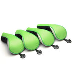 Plusker 4Pcs/Set Golf Club Neoprene Hybrid Head Covers Green With Interchangeable Number Tag
