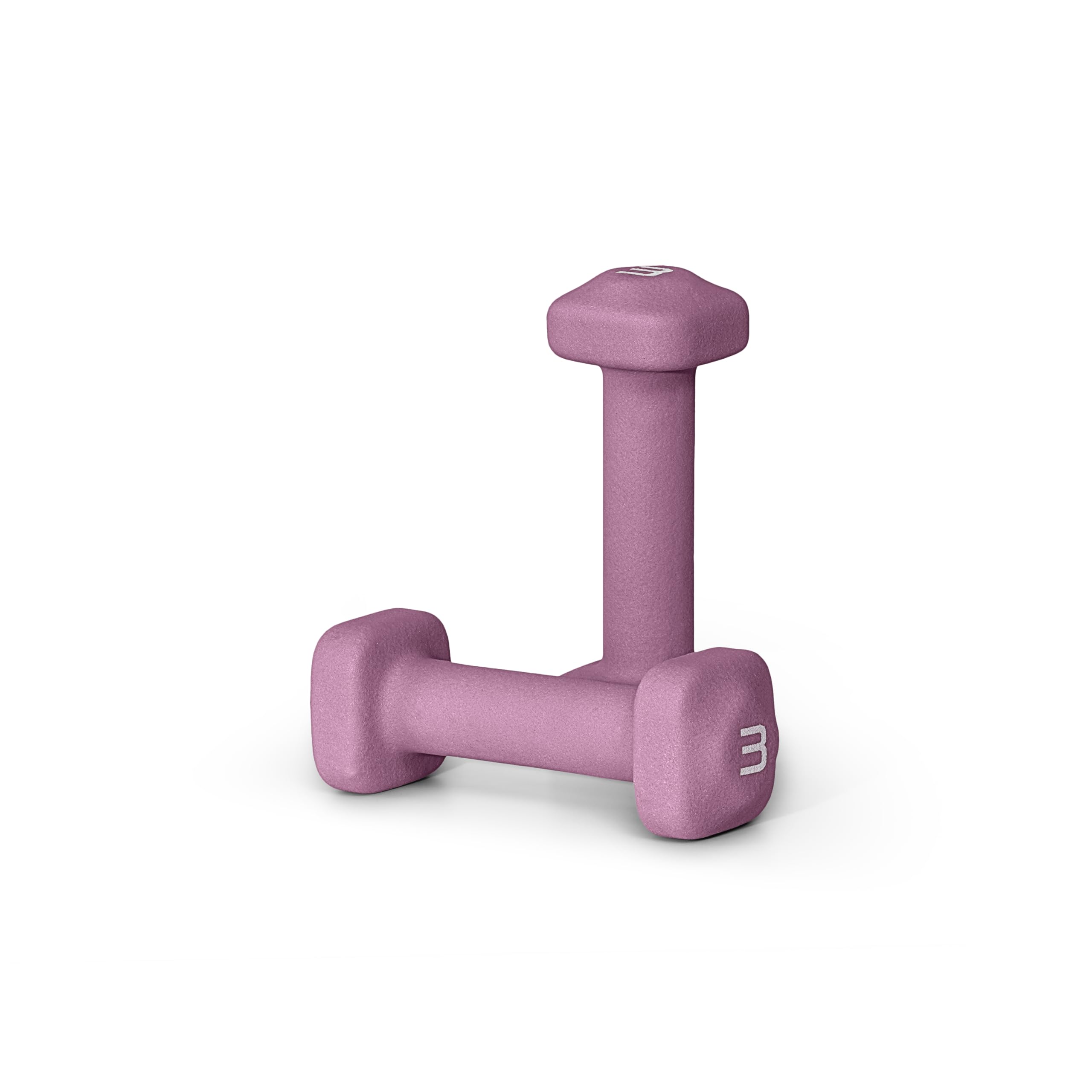 Tone Fitness 3 lb Neoprene Dumbbell Pair for Home Workouts - Non-Slip Design - Purple