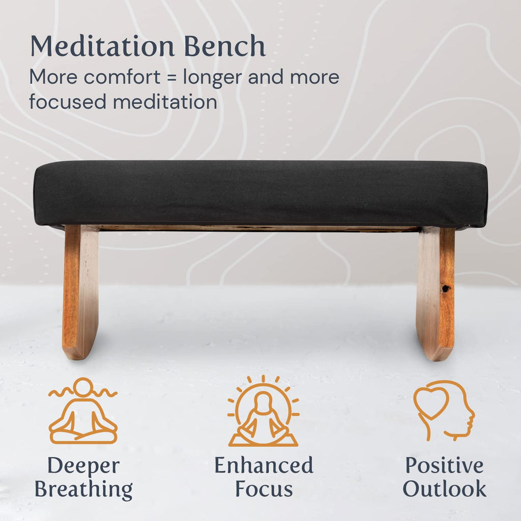 Waterglider International Meditation Bench (Burgundy), Seiza, Sustainable Acacia Wood With Curved Bottom Edges For The Perfect P