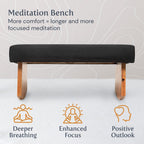Waterglider International Meditation Bench (Burgundy), Seiza, Sustainable Acacia Wood With Curved Bottom Edges For The Perfect P