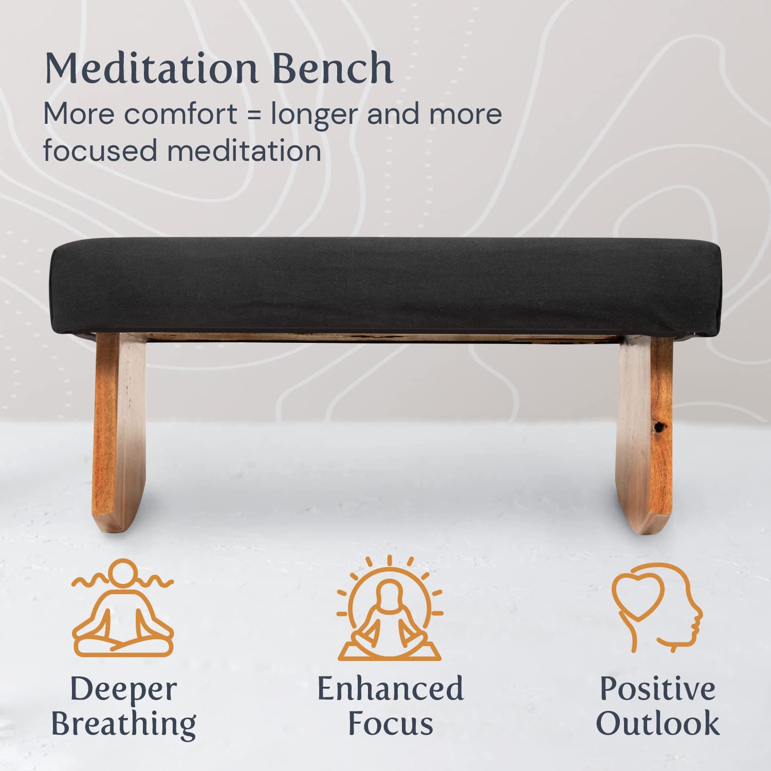 Waterglider International Meditation Bench (Burgundy), Seiza, Sustainable Acacia Wood With Curved Bottom Edges For The Perfect P