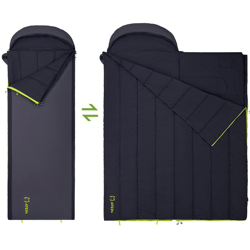 Atepa Multipurpose Down Sleeping Bag, Lightweight Travel Camping Blanket, Packable Compact Sleeping Bag/Blanket With Compression