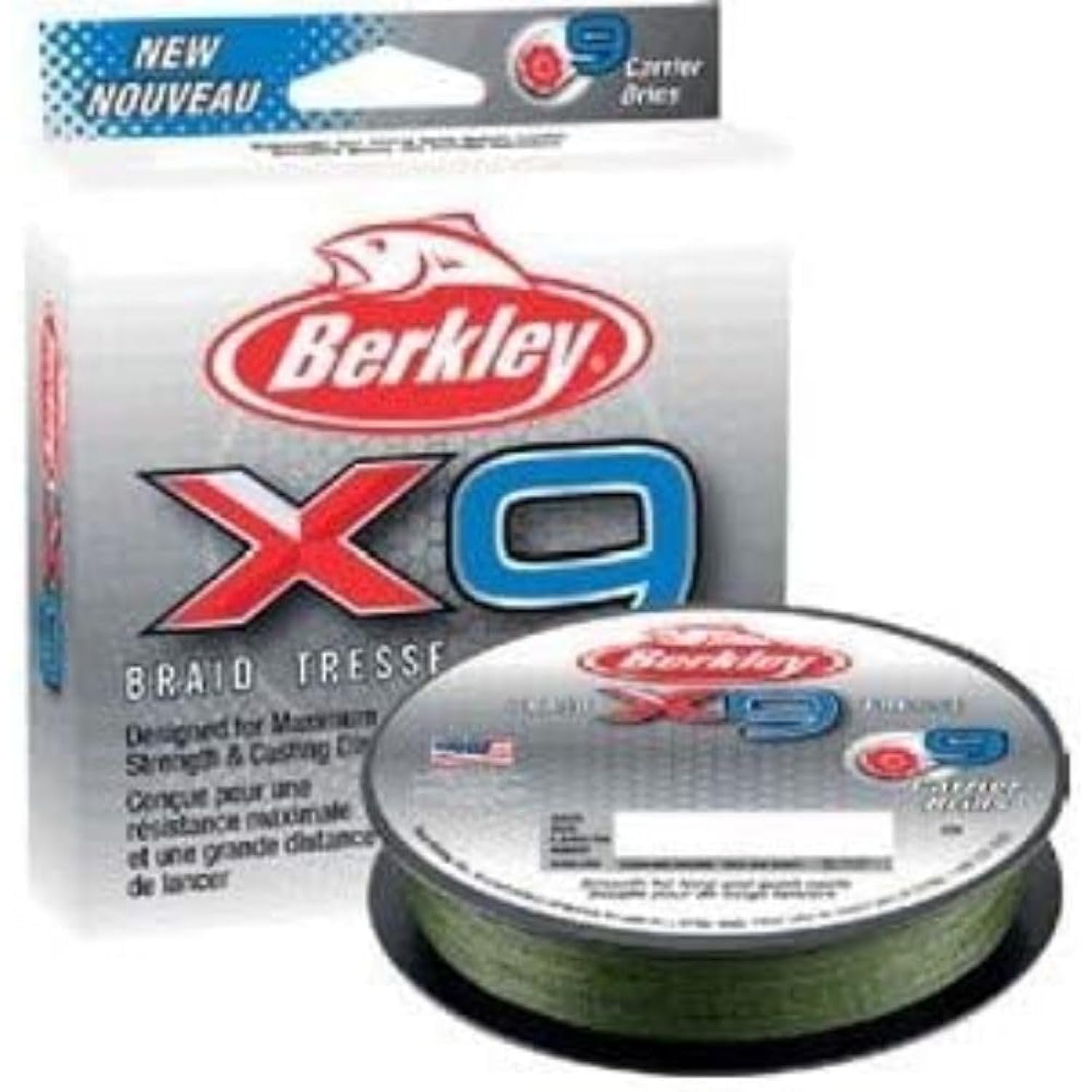 Berkley x9 Braid Superline, Crystal, 8lb test | 20 lbC | 9.0kg, 2188yd | 2000m Fishing Line, Suitable for Freshwater and Saltwat
