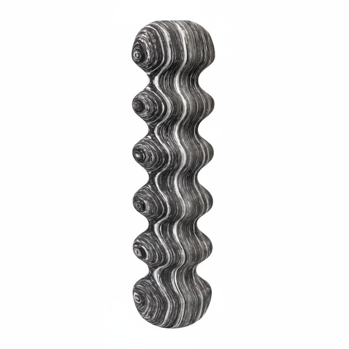 CLOVRIX Myofascial Release Tool Firm Center Deep Tissue Massage Cylinder Density Portable Resilient, Black White | Rollers Fitne