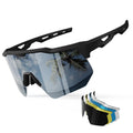 HAAYOT Polarized Sports Sunglasses for Men Women Youth Baseball Cycling Running Softball Biking Glasses 5 Lenses Matte Black Sil