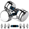 Weight Set 30Lb Pair (15Lb/20Lb/25Lb/30Lb) Adjustable Dumbbells Ultracompact Chrome With Foam Handles Home Gym Workout Exercise 