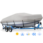 Mancro Bass Boat Cover 16-18.5Ft, Trailerable Waterproof Boat Covers, Fits V-Hull, Tri-Hull, Runabout Bowrider & Fishing Boats,