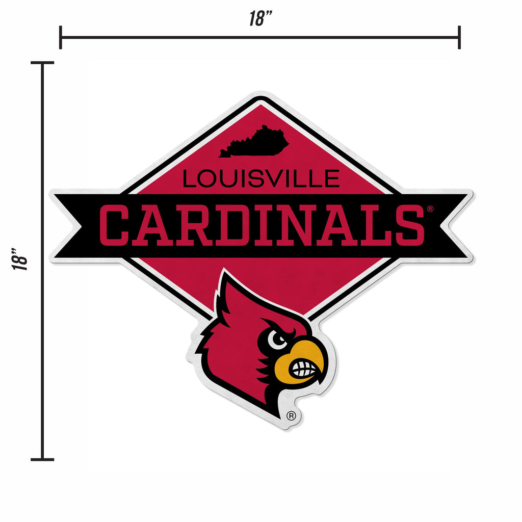 Rico Industries Ncaa Louisville Cardinals Distressed Shape Cut Pennant - Home And Living Room D  Cor - Soft Felt Ez To Hang,20.5