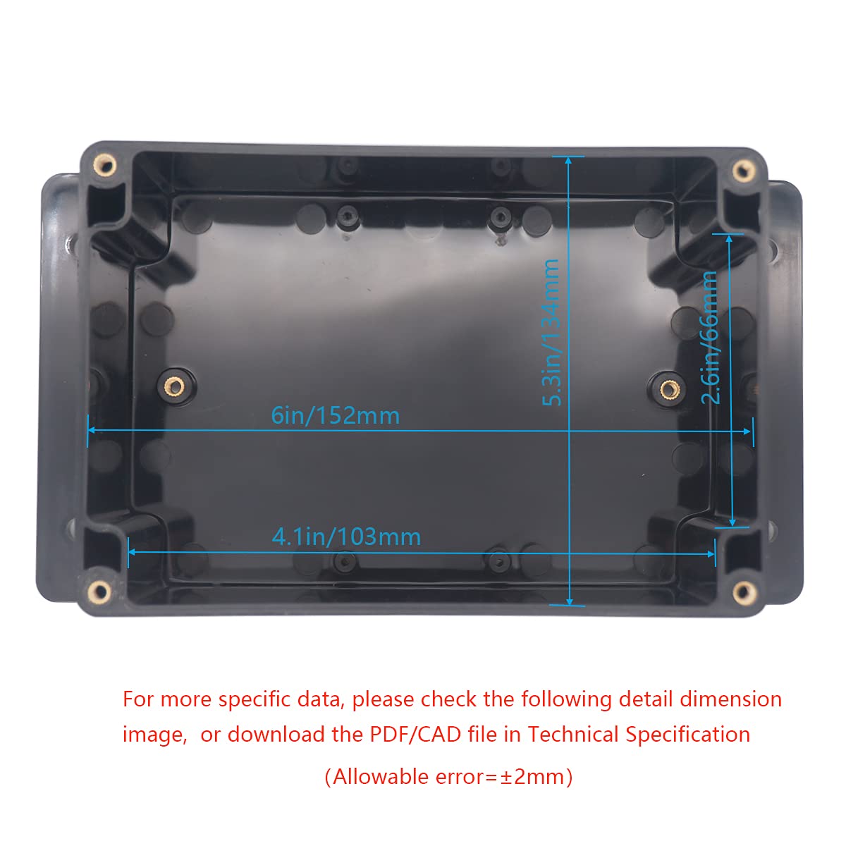Junction Box, Zulkit Project Box Waterproof Dustproof Ip65 Abs Universal Electrical Boxes Enclosure With Fixed Ear Black 630 X 4