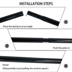 Sutekus Steel Rod Tent Pole Replacement Accessorie 2Pc/Set Adjustable Bars (Black)