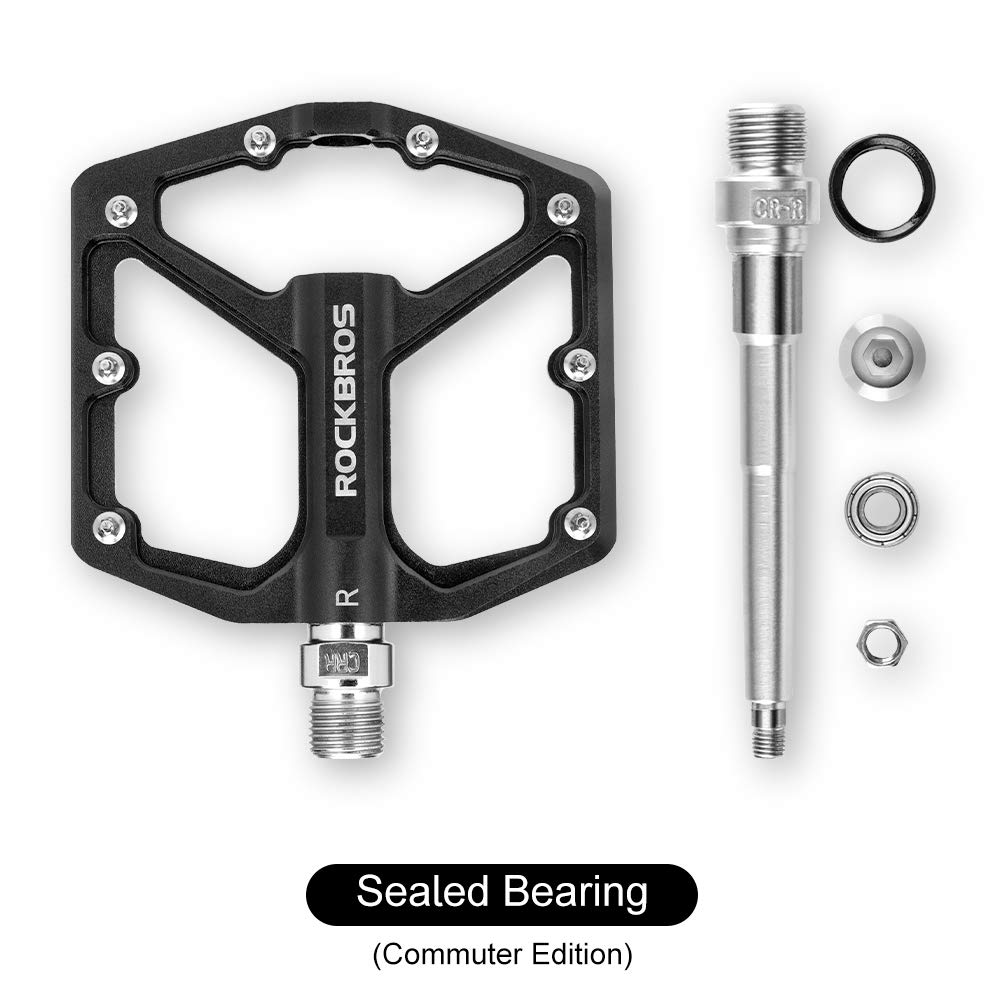 Rockbros Mountain Bike/Mtb Pedals Bicycle Flat Pedals Aluminum 9/16'' Sealed Bearing Lightweight Platform For Road Mountain Bmx