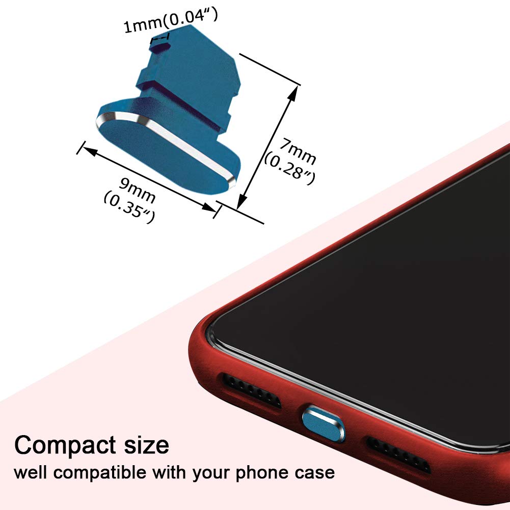 Viwieu Metal Anti Dust Plug Compatible With Iphone 14 13 12 11 X Xs Xr 8 7 Se Mini Plus Pro Max Ipad Airpods, 2 Pack Lightning C