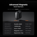 Ocoopa Hand Warmers Rechargeable 2 Pack, Magnetic Double-Sided Heating Electric Hand Warmers 10000Mah, Up To 14 Hours, 4 Heat Le