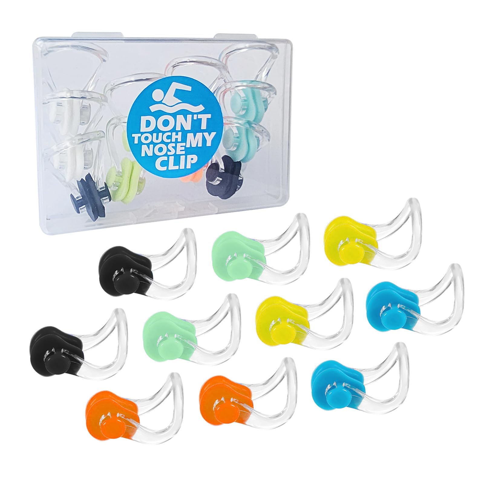 Linwnil 10Pcs Nose Clip For Swimming Nose Plugs For Kids And Adults Multi-Color