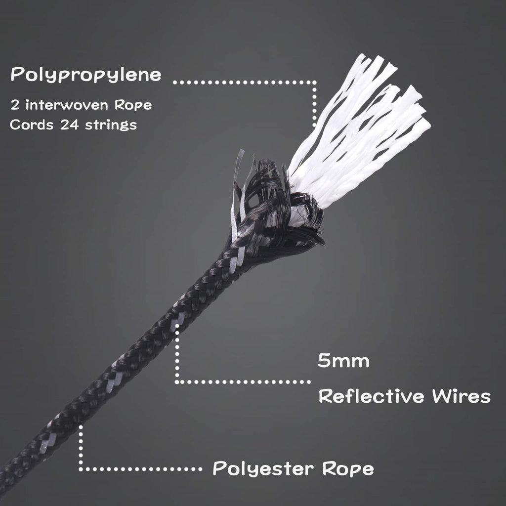 Hikeman 10 Pack 4Mm Camping Rope Reflective Outdoor Guy Lines With Aluminum Guyline Adjuster Tensioners Nylon Tent Tie Downs For