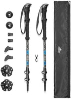 Cascade Mountain Tech Trekking Poles - Carbon Fiber Walking Or Hiking Sticks With Quick Adjustable Locks (Set Of 2), Blue